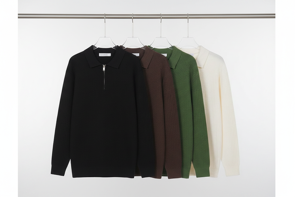All four polo knits on rack