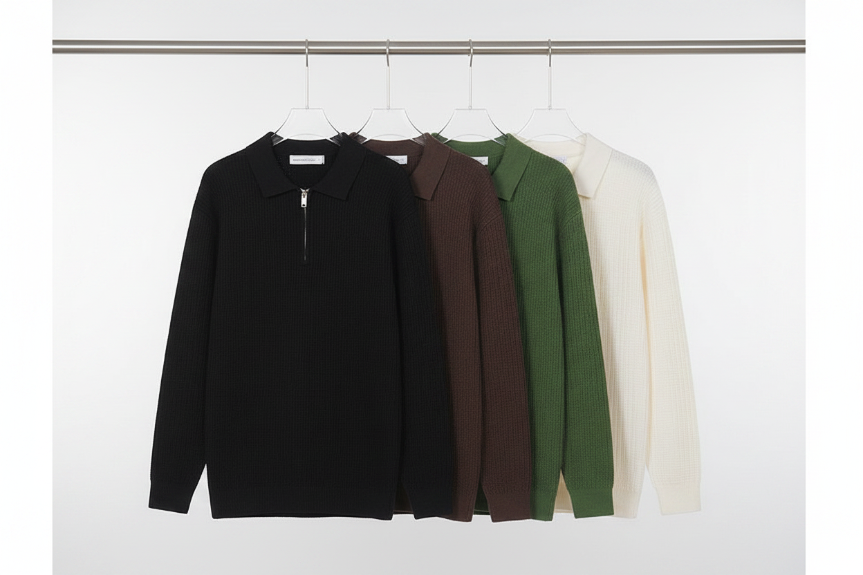 All four polo knits on rack