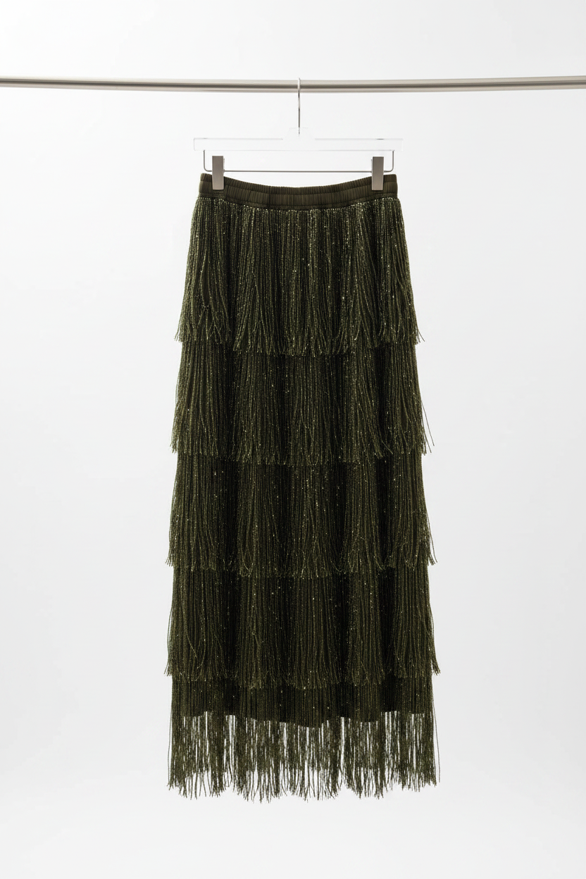 Beaded tassel skirt back