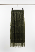 Beaded tassel skirt front
