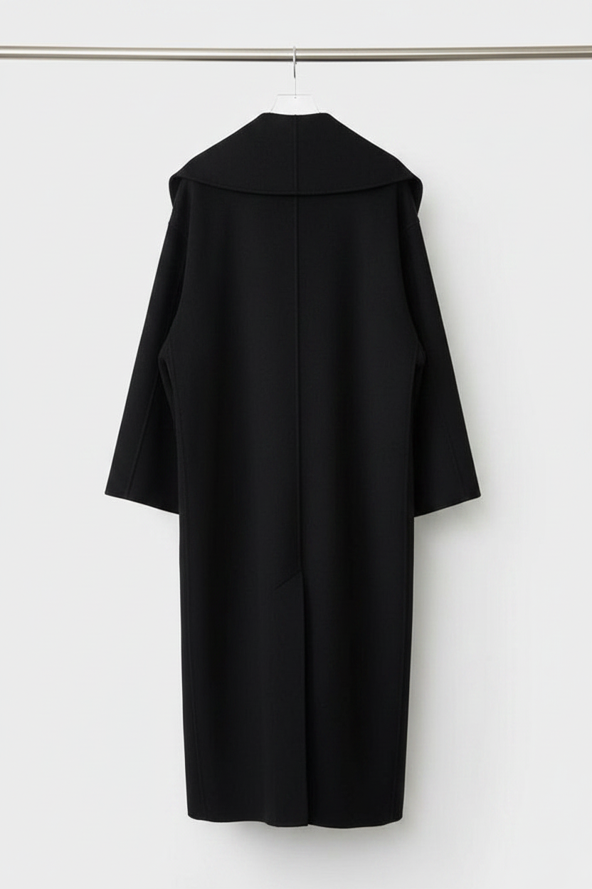 Black coat back view