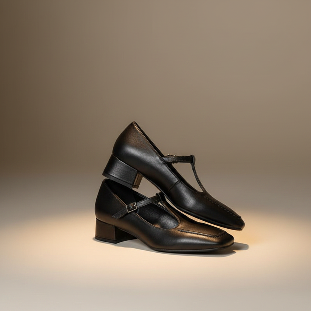Black Mary Jane heels studio