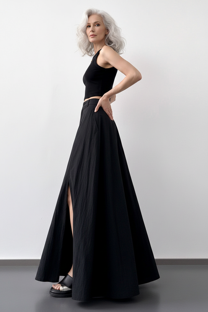 Black skirt side pose