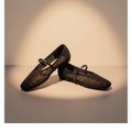 Black woven Mary Jane flats studio