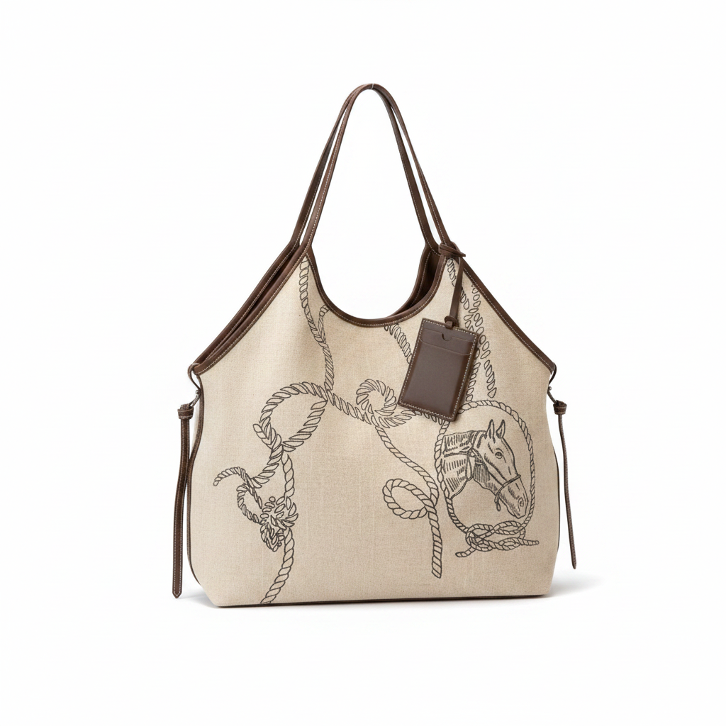 Blue tote bag studio photo