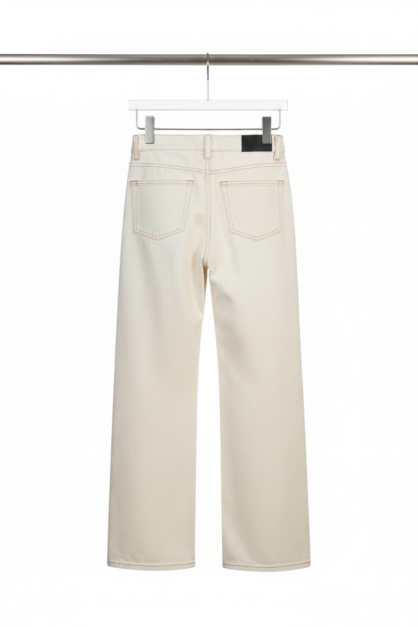 Cream jeans back