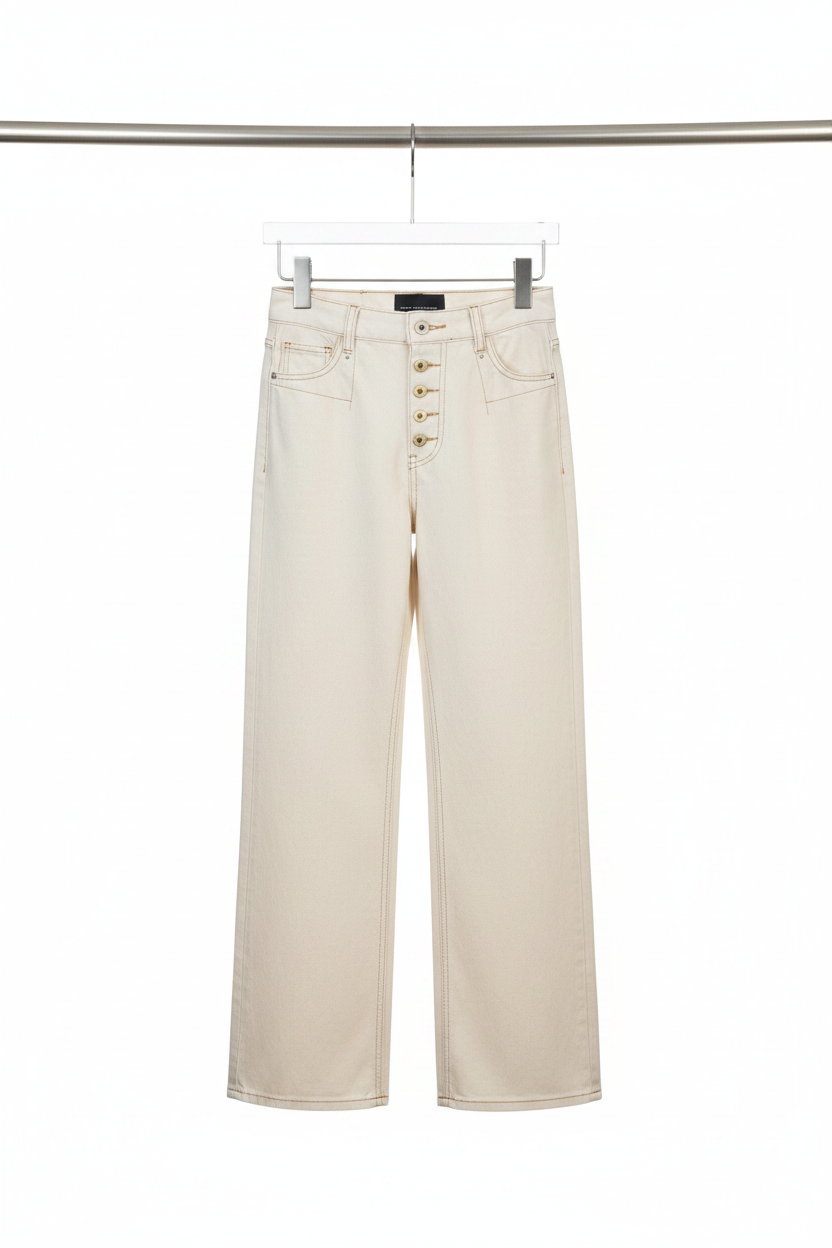 Cream jeans front