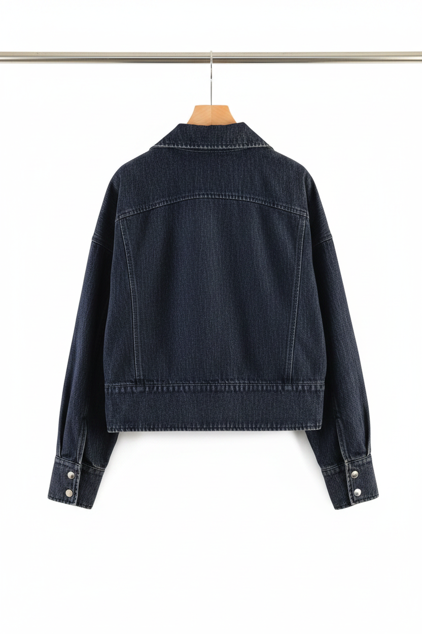 Denim jacket back on rack