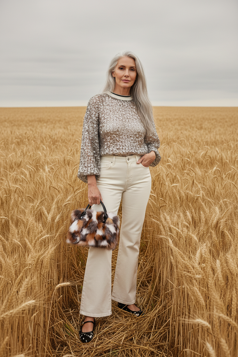 Full outfit - small fox fur bag