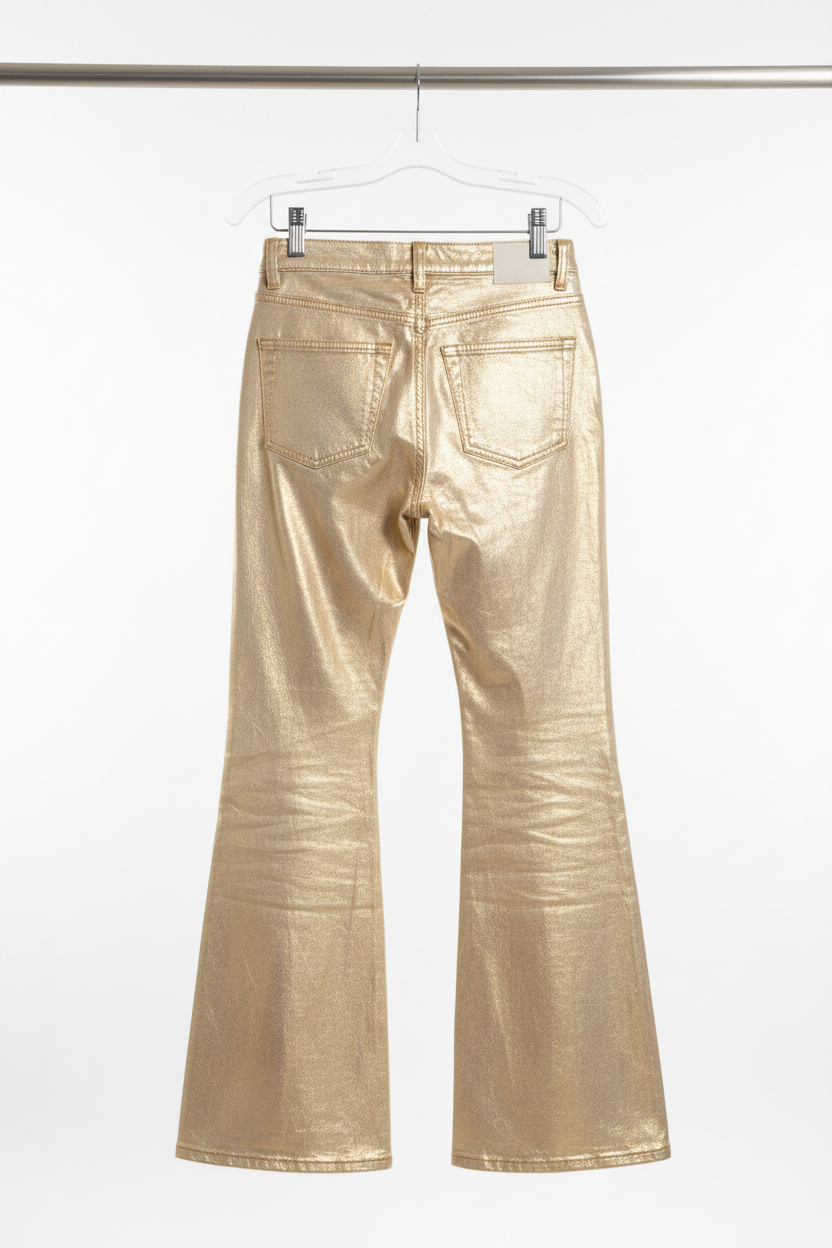 Gold bronzing jeans back