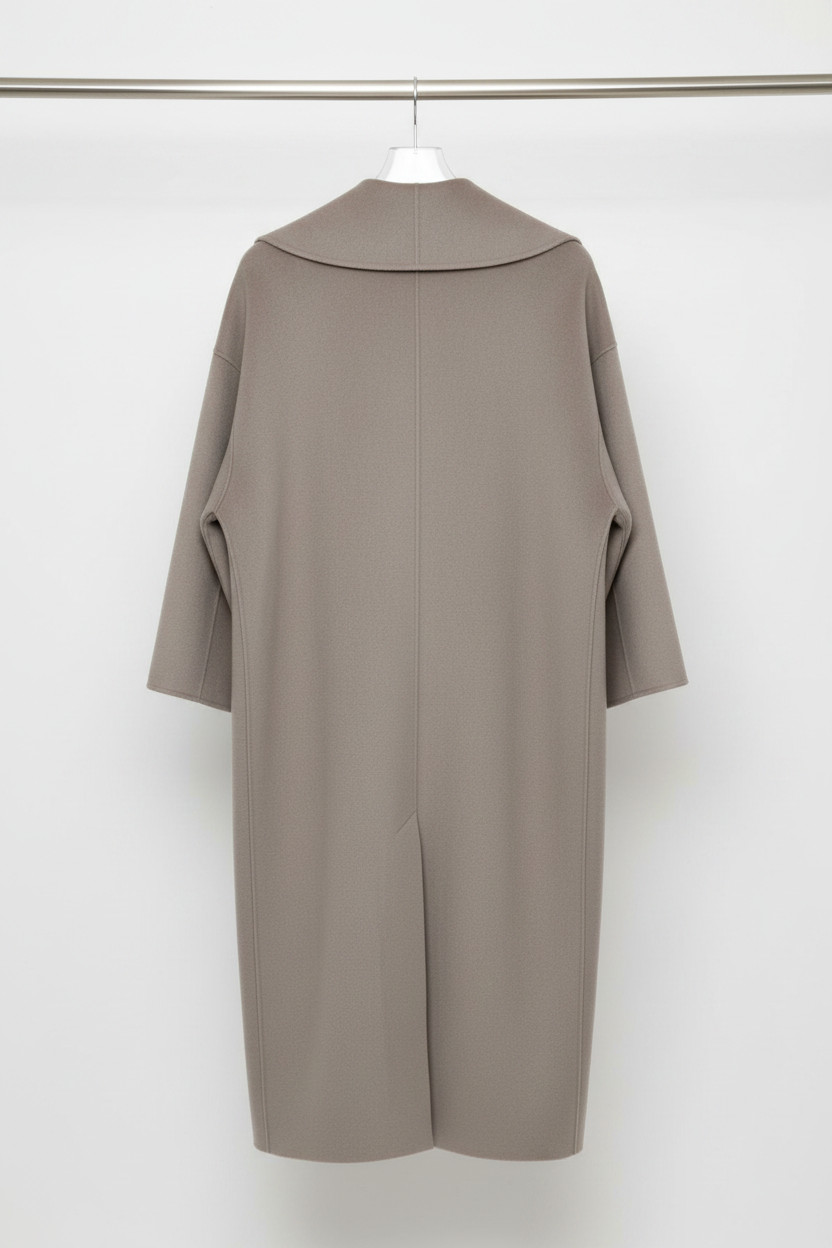 Gray coat back view
