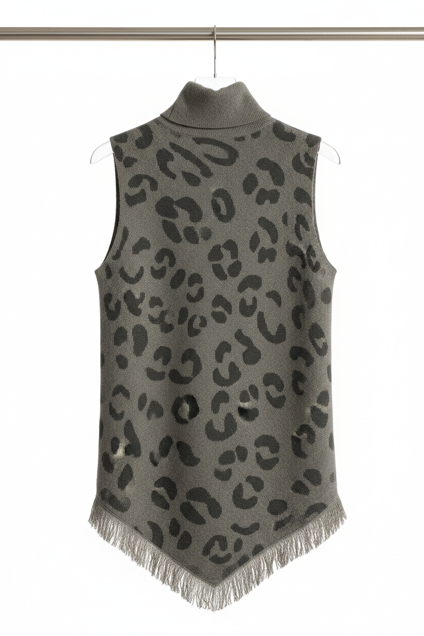 Leopard Turtleneck Top — Back on Hanger