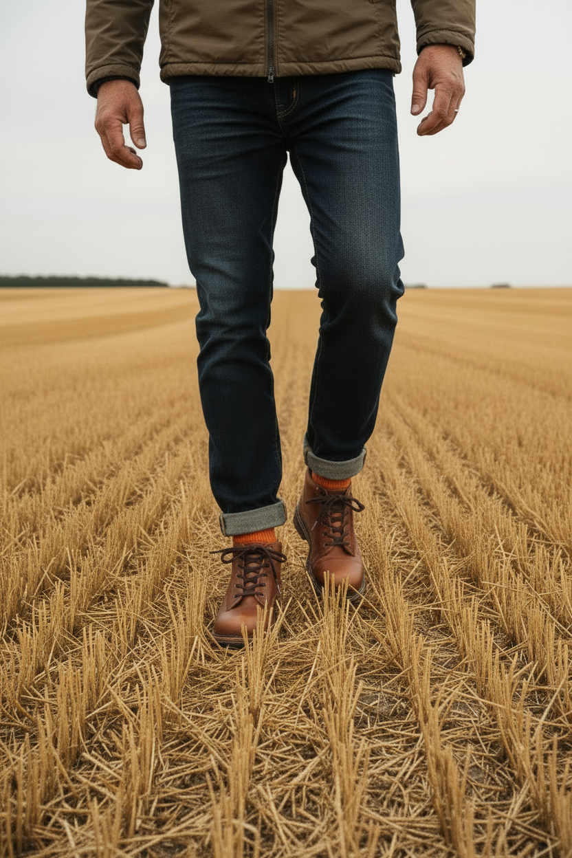 Older Male Model – Tan Boots No Fur