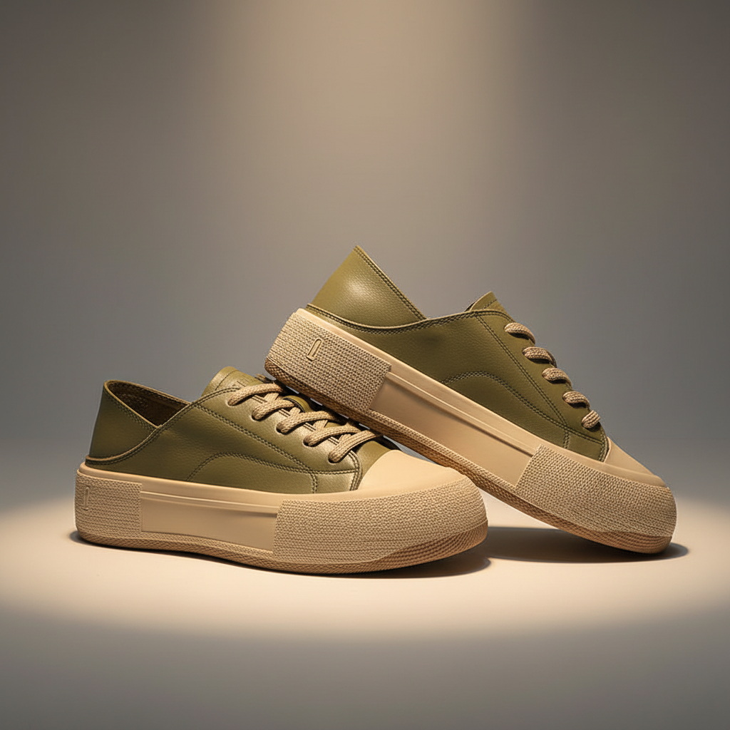 Olive green sneakers studio