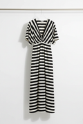 Striped Dress Black/White — Front on Hanger