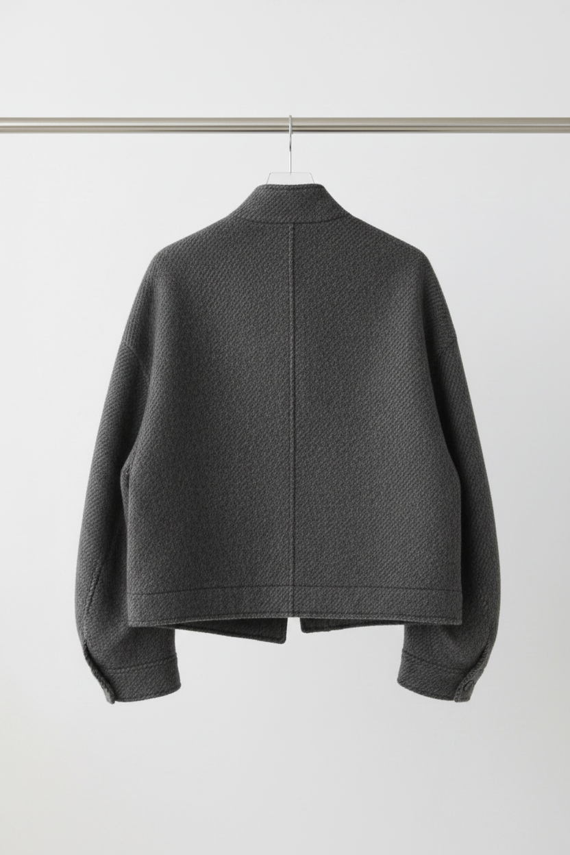 Wool blend back on rack