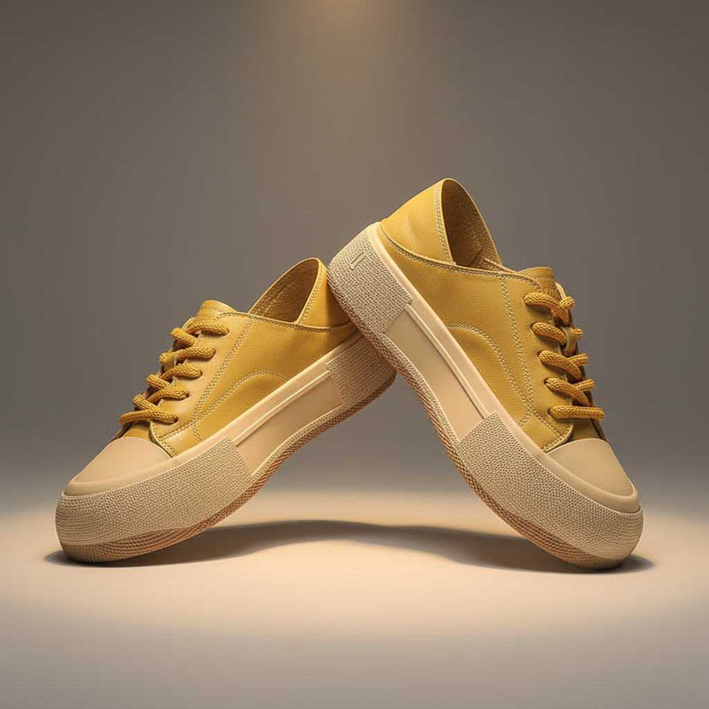 Yellow sneakers studio